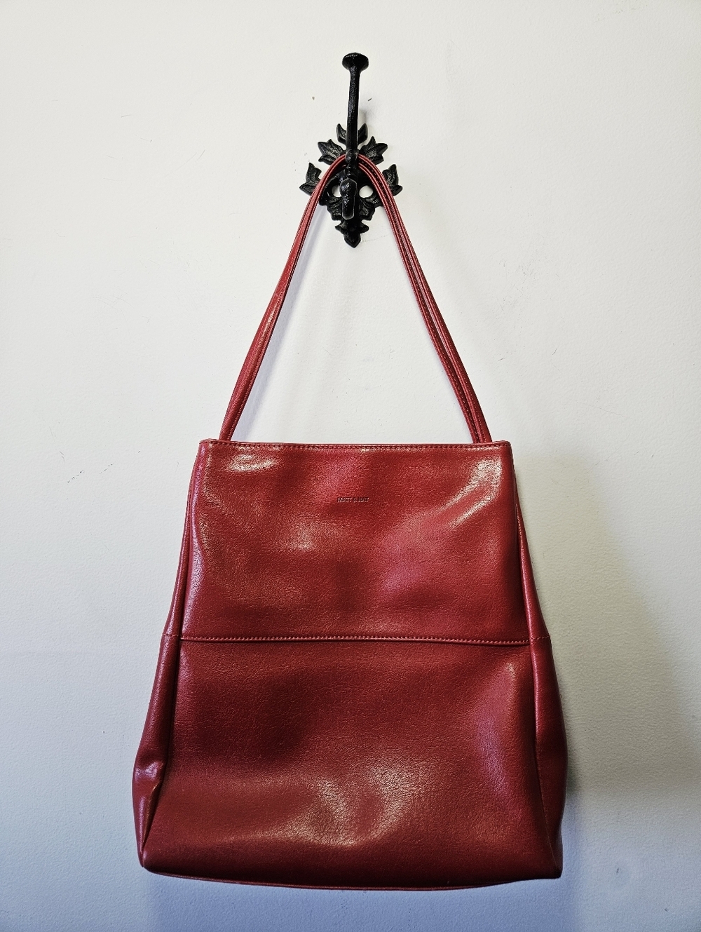 Matt & Nat Willa Vegan Leather Tote Bag Red Large EUC